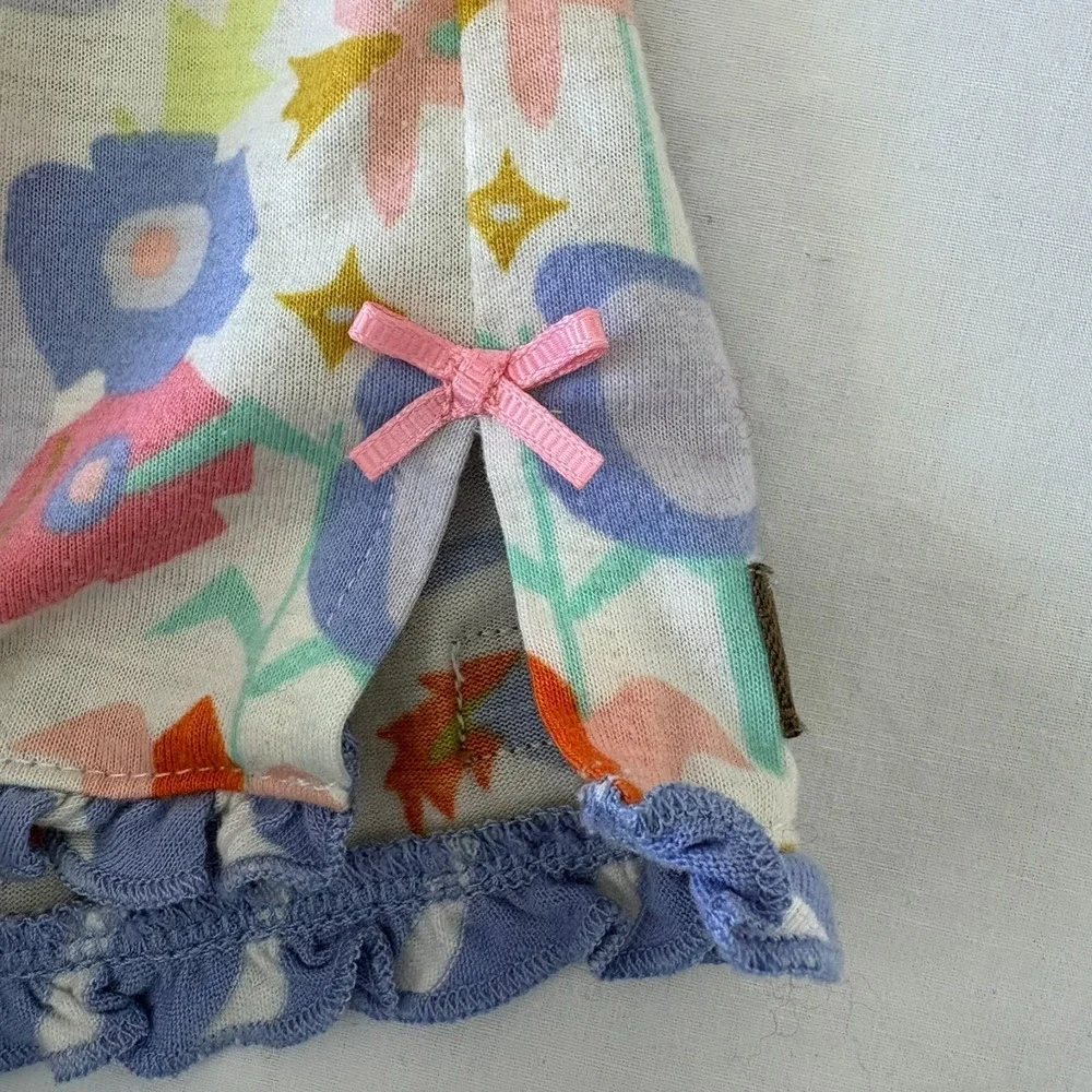 Matilda Jane Girls Multicolor Swan Print Floral Ruffle Tunic Top Size 4